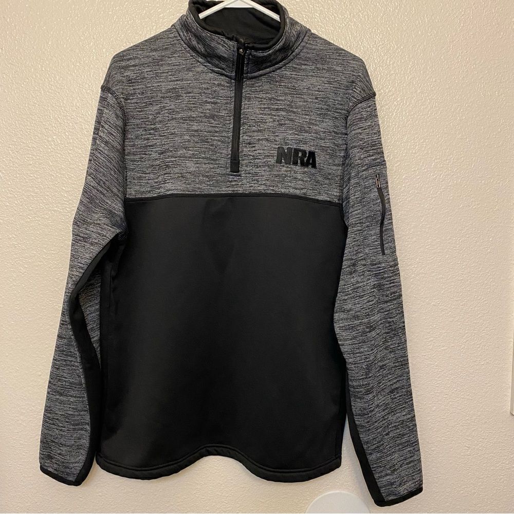 NRA National Rifle Association quarter Zip Pullover Sweatshirt hoodie jacket L